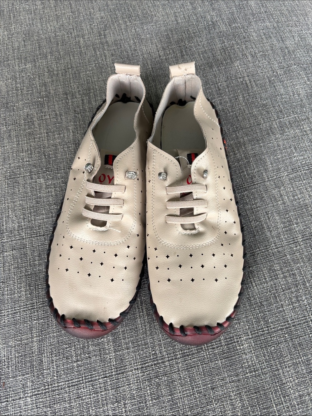 Women's Beige Casual Athletic Slip-On Sneakers